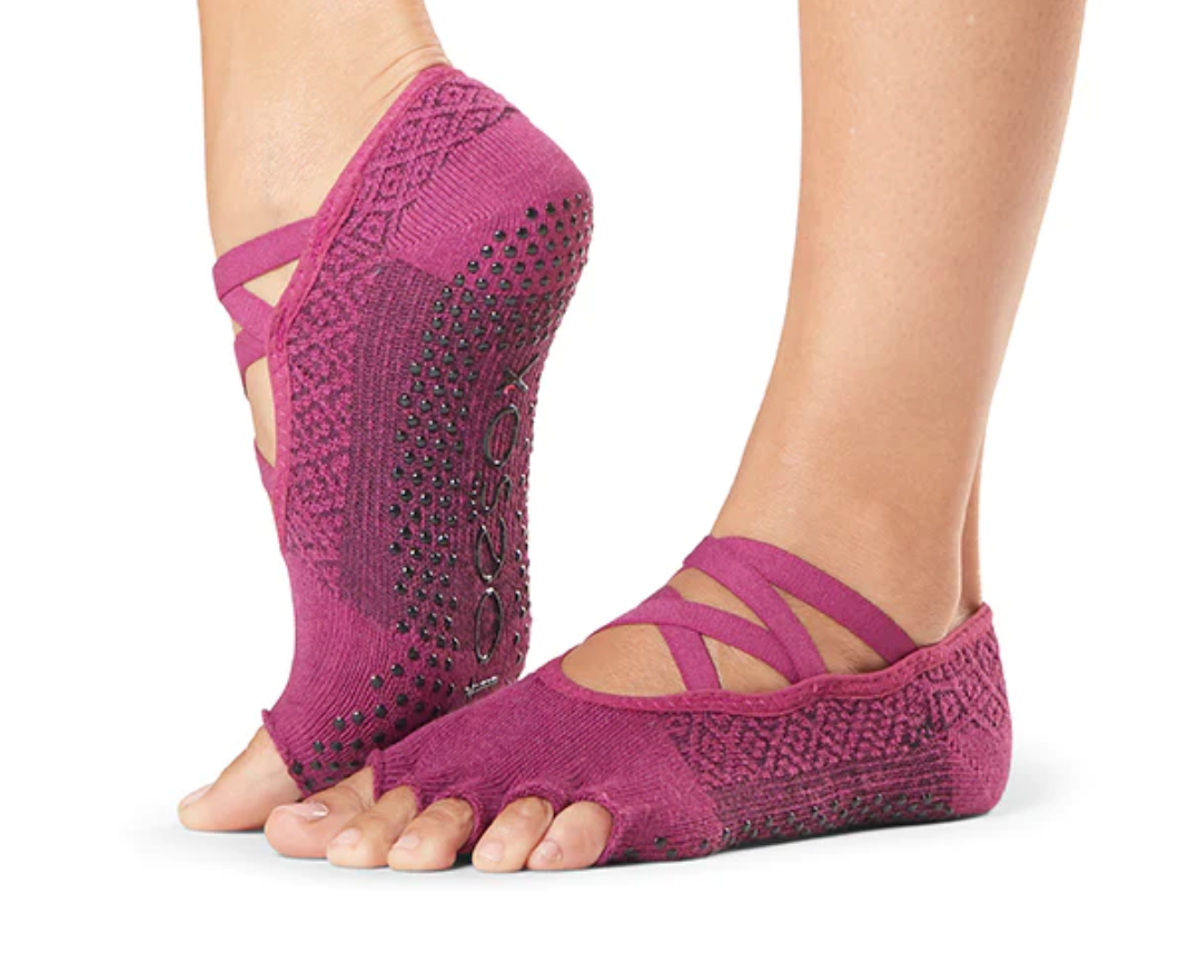 TOESOX HALF TOE ELLE GRIP SOCKS ( GROOVY)