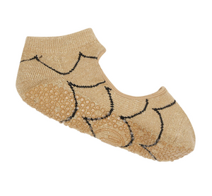 MOVEACTIVE GOLD SCALLOP SLIDE ON GRIP SOCKS